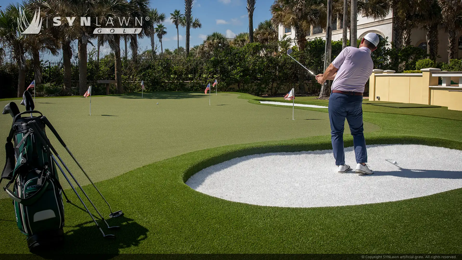 image of SYNLawn artificial grass residential putting green located at Ponte Vedra Beach St Augustine Florida