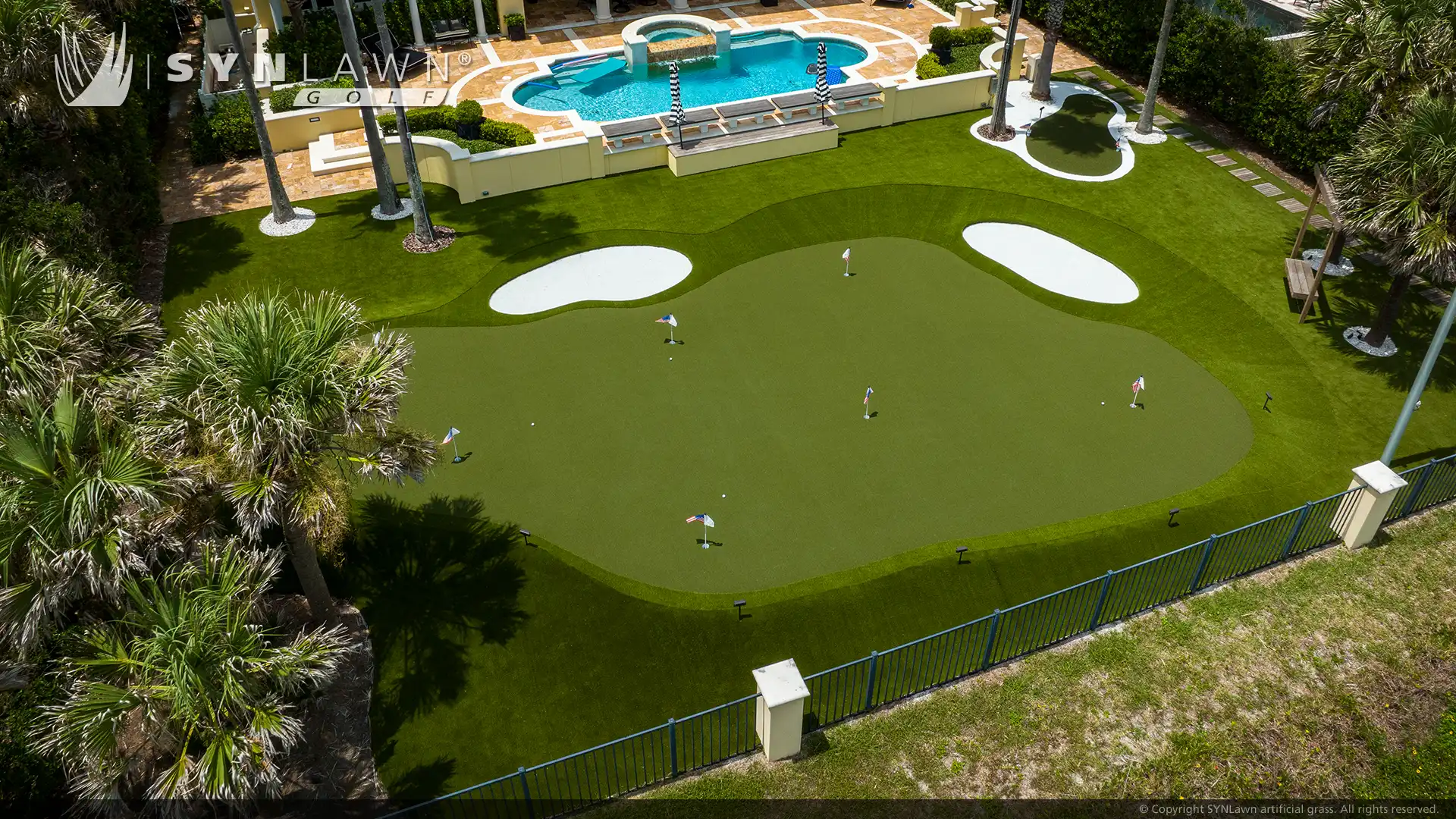 image of SYNLawn artificial grass residential putting green located at Ponte Vedra Beach St Augustine Florida